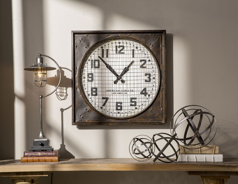 Uttermost Warehouse Wall Clock W/ Grill image number 3